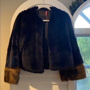 STAUD Juliette Two-Tone Faux Fur Coat